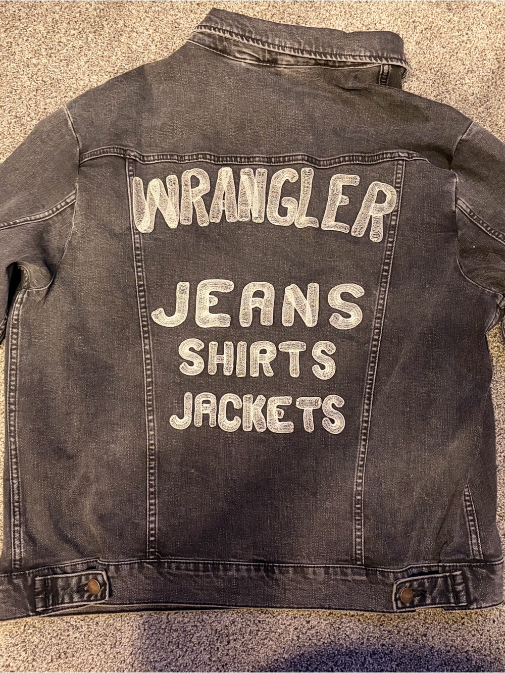 Wrangler Black Denim Jacket with embroidery on back